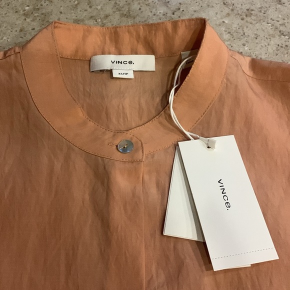 NWT Vince Relaxed Band Collar Blouse Size X-Small - Picture 5 of 9